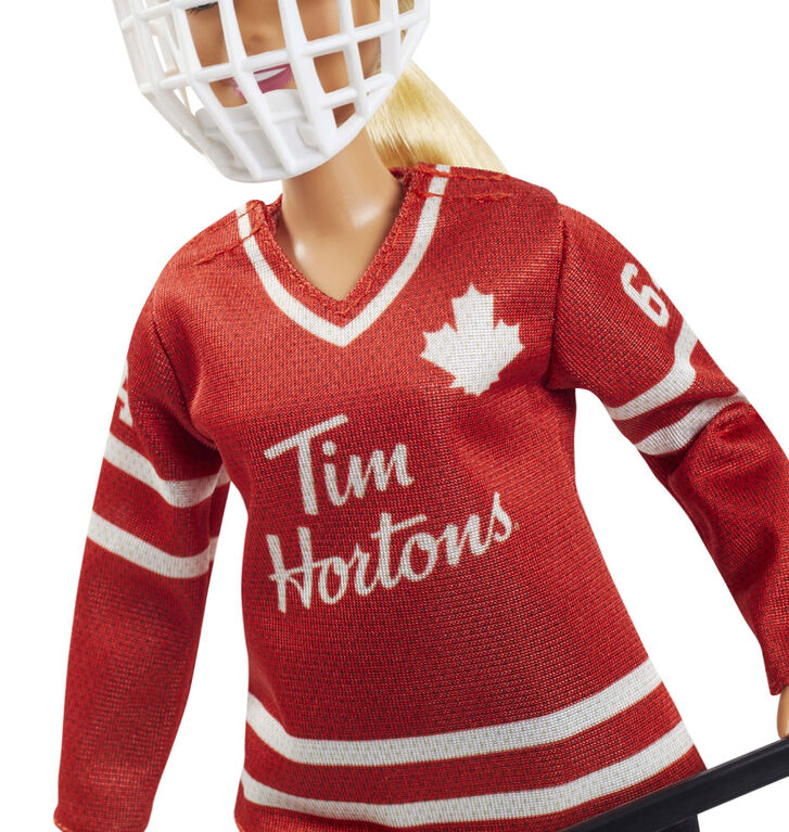 Poupée Barbie Tim Hortons de collection vêtue d'un uniforme de hockey