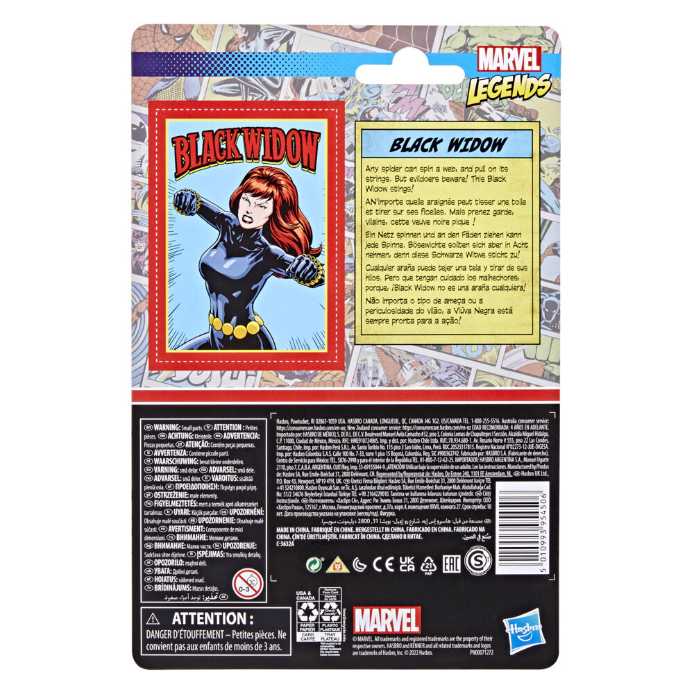 Hasbro Marvel Legends Series 3.75-inch Retro 375 Collection Black Widow Action Figure Toy, 1 Accessory