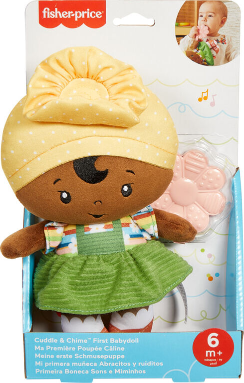 Fisher-Price Cuddle & Chime First Babydoll Infant Sensory Toy, Styles May Vary
