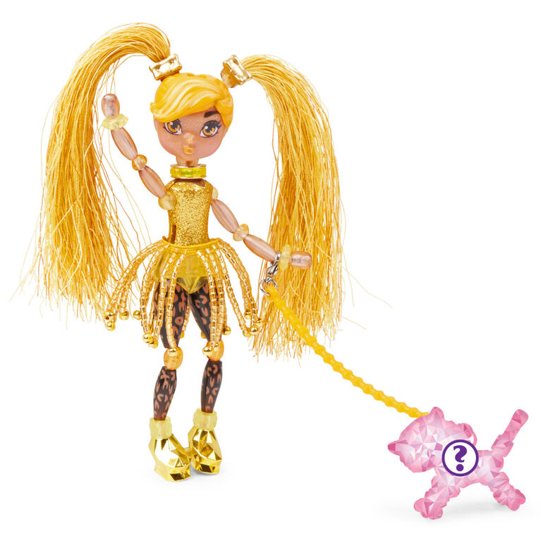 Twisty Girlz, Series 2, Ladygold Transforming Doll to Collectible Bracelet with Mystery Twisty Petz