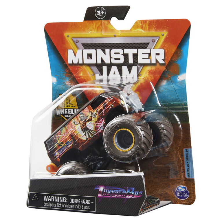 Monster Jam, Official Thunder Bus Monster Truck, Die-Cast Vehicle, Alternate Dimensions Series, 1:64 Scale
