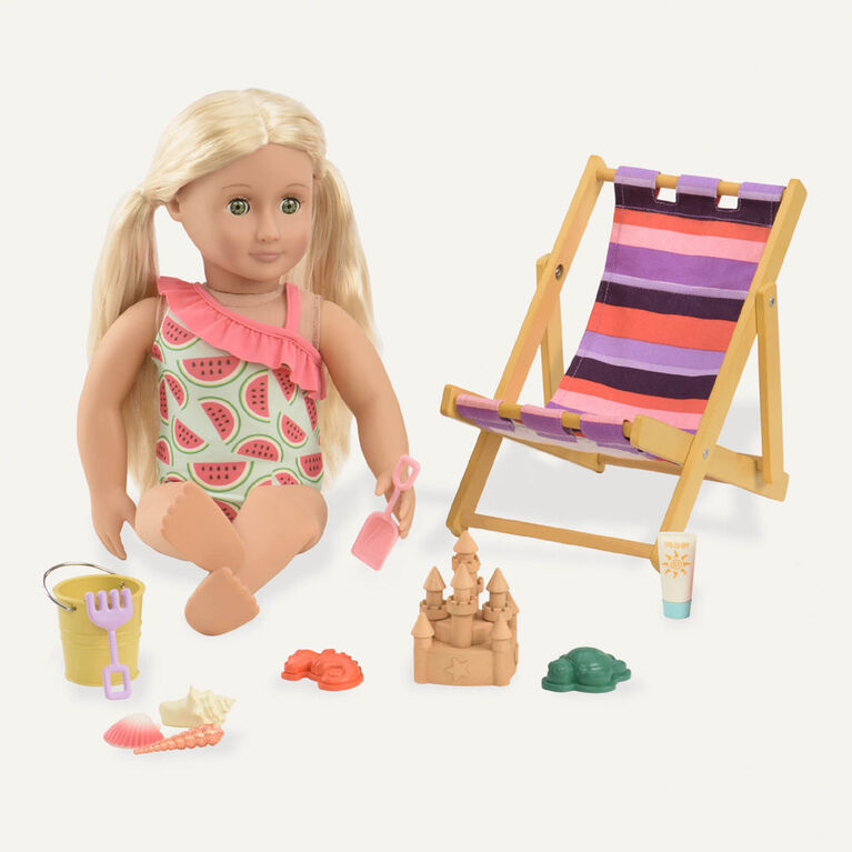 Our Generation, Day At The Beach, Beach Chair Accessory Set for 18inch