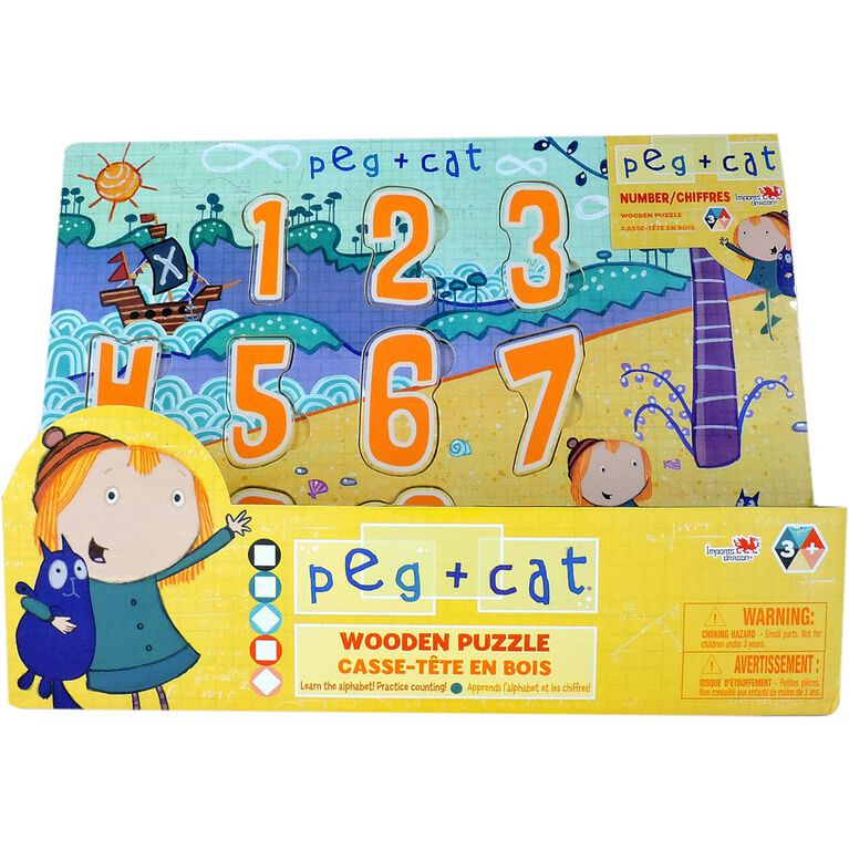 Peg + Cat Wooden Puzzle (Alphabet and Number) Toys R Us Canada