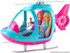 Hélicoptère Barbie, rose et bleu avec hélice qui tourne