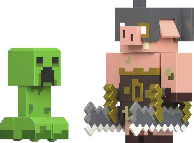 Minecraft - Figura Articulada - Creeper Vs Piglin Bruiser - GYR98 - M. -  Real Brinquedos