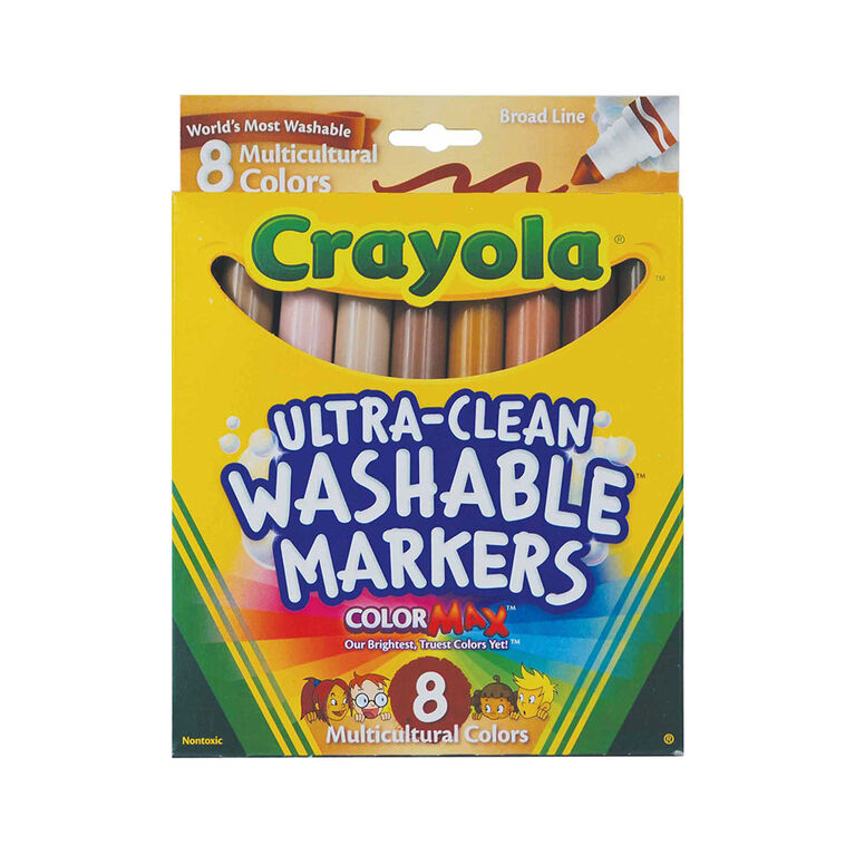 Crayola 8 count Ultra-Clean Washable Broad Line Multicultural Markers