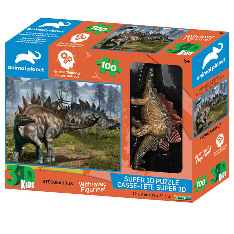 Animal Planet: Stegosaurus - 100 Piece 3D Puzzle with Figure