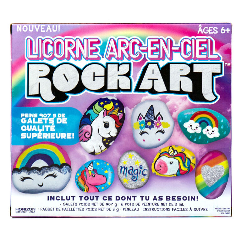 Rock Art Licorne Arc-En-Ciel