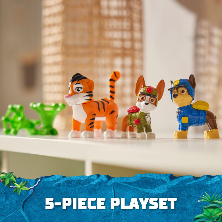 PAW Patrol: Jungle Pups Chase, Tracker & Tiger Action Figures with Projectile Launcher