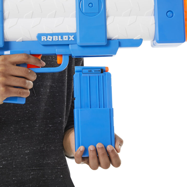 Nerf Roblox Arsenal: Pulse Laser Motorized Dart Blaster, 10 Nerf Elite Darts, 10-Dart Clip, Code to Unlock In-Game Virtual Item