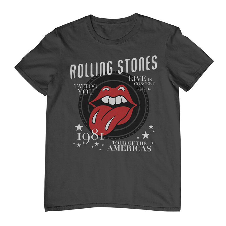 Rolling Stones- 1981 Tour of the Americas- Grey Tshirt- Large