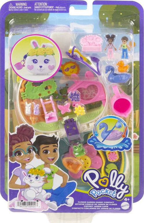 Polly Pocket Dolls Flower Garden Bunny Compact Playset