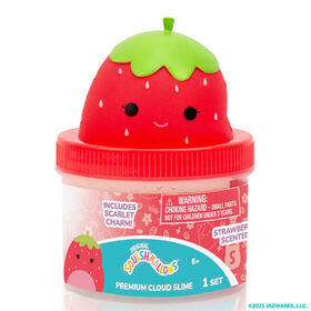 Original Squishmallows Scarlet the Strawberry Premium Cloud Slime, Strawberry-Scented