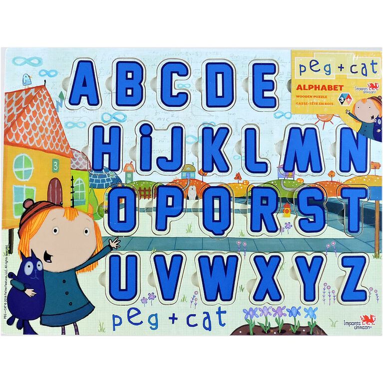 Peg + Cat Wooden Puzzle (Alphabet and Number) Toys R Us Canada
