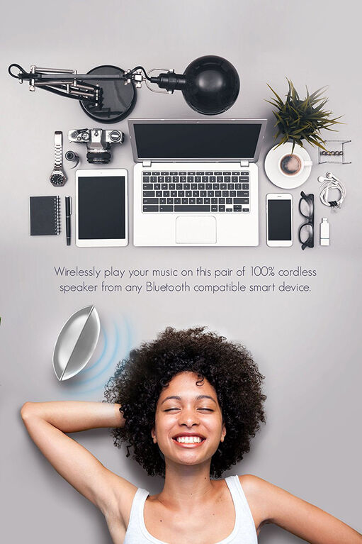 Sharper Image Bluetooth Speaker With Touch Controls and LED Accent