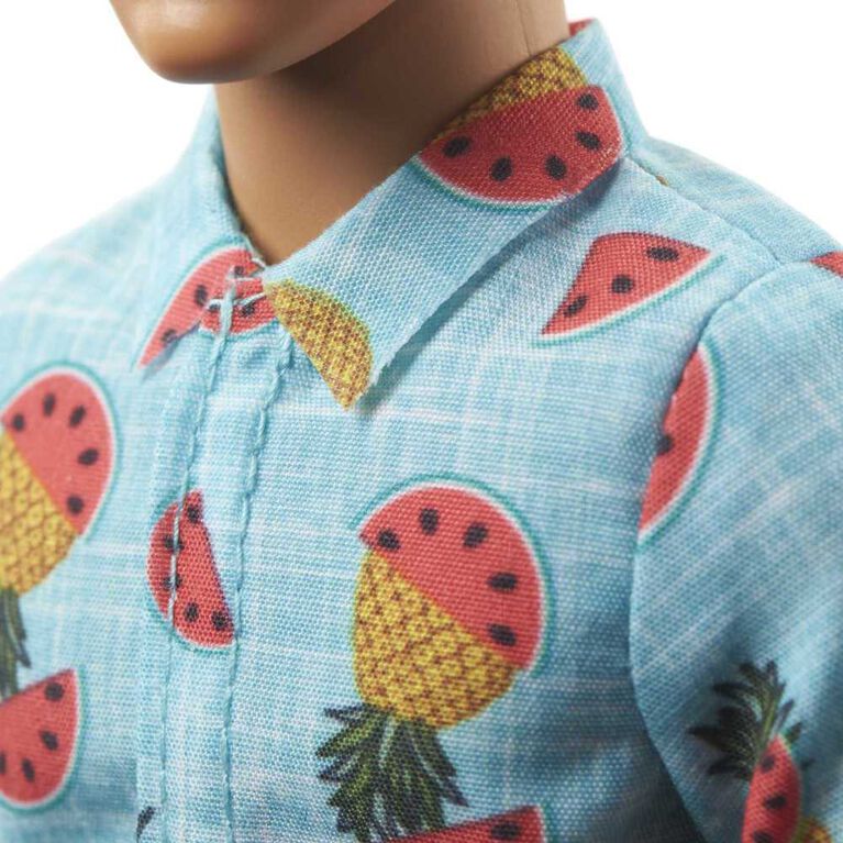 Barbie Ken Fashionistas Doll #152 - Blue Tropical-Print Shirt, Coral Shorts, White Shoes & White Sunglasses