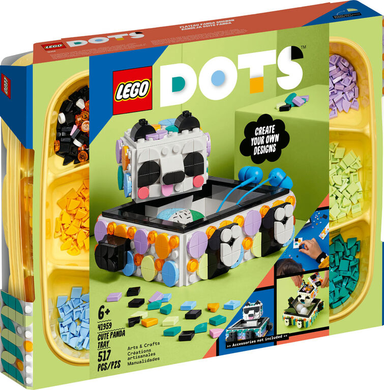 LEGO DOTS Plateau panda mignon 41959 Ensemble créatif de décoration artisanale (517 pièces)