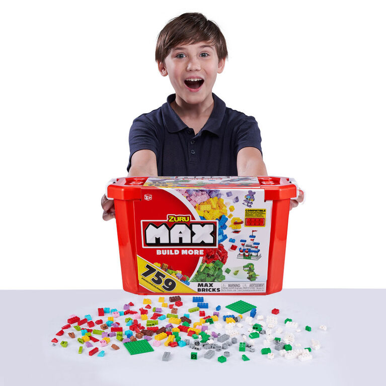 MAX Build More Building Bricks Value Set (759 Bricks) - Major Brand Compatible