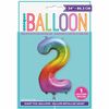 Ballon en aluminium en forme de nombre arc-en-ciel 34 " - 2