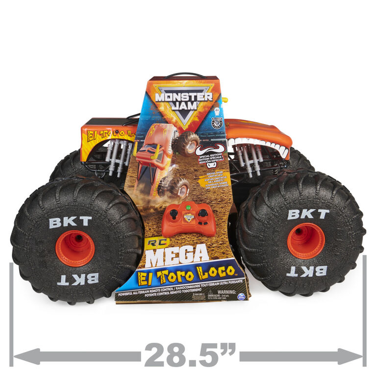 Monster Jam, Official MEGA El Toro Loco, All-Terrain Remote Control Monster Truck, 1:6 Scale