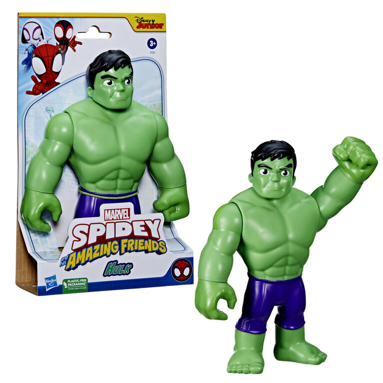 Marvel Spidey et ses Amis Extraordinaires, figurine de super-héros format  géant Hulk de 22,5 cm, figurines Avengers