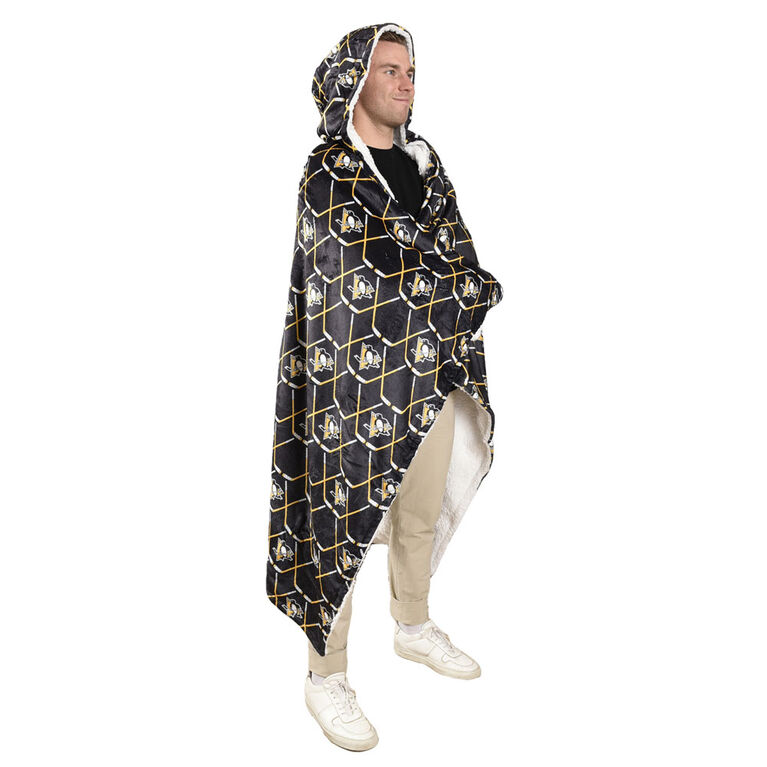Couverture à capuche des Pittsburgh Penguin de la LNH (50 x 70 po)