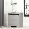 Reevo Nightstand w/Drawers Soft Gray