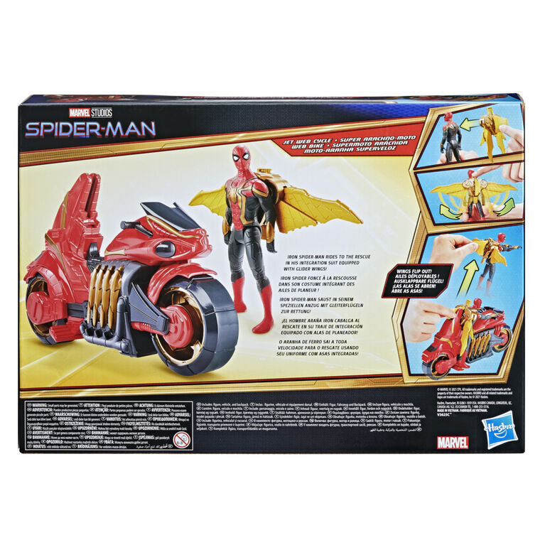 Marvel Spider-Man 6-Inch Jet Web Cycle Vehicle and Detachable Action Figure Toy With Wings