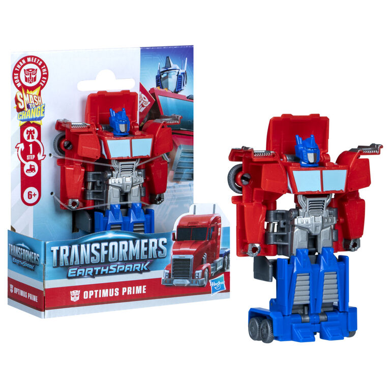 Transformers Earthspark Smash Changers 1 &eacute;tape, figurine Optimus Prime