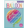 Balloons & Rainbow Bday Round Foil 18" - English Edition
