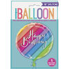 Ballon aluminium rond, 18 " - Balloons & Rainbow Birthday - Édition anglaise
