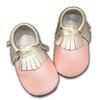 Tickle-toes Rose Gold Moccasins Soft Leather Shoes - 0-6 Months