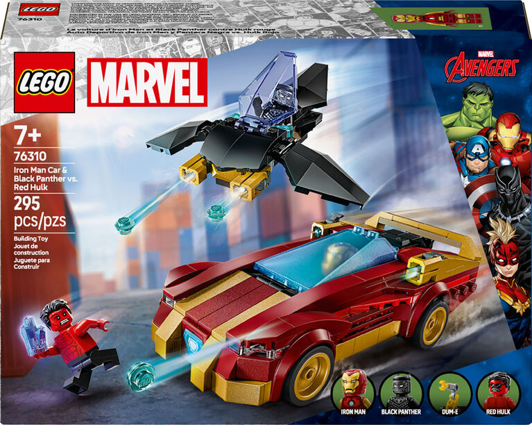 LEGO Marvel Iron Man Car & Black Panther vs. Red Hulk Building Toy - Marvel Superhero Toy for Kids- 76310