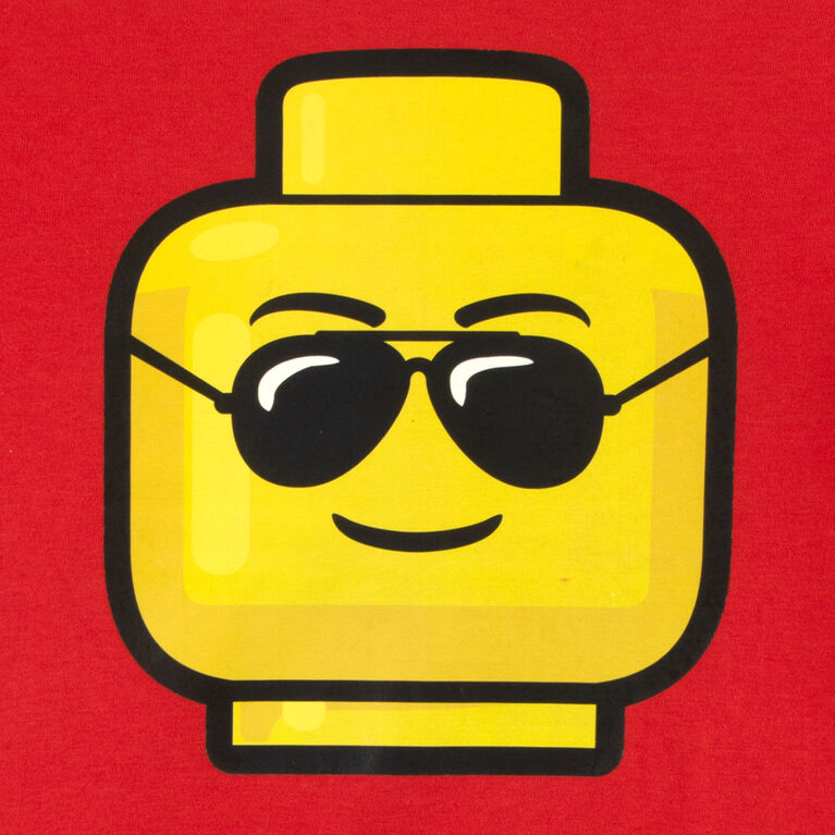 Lego Face Long Sleeve Tshirt Red - 4T
