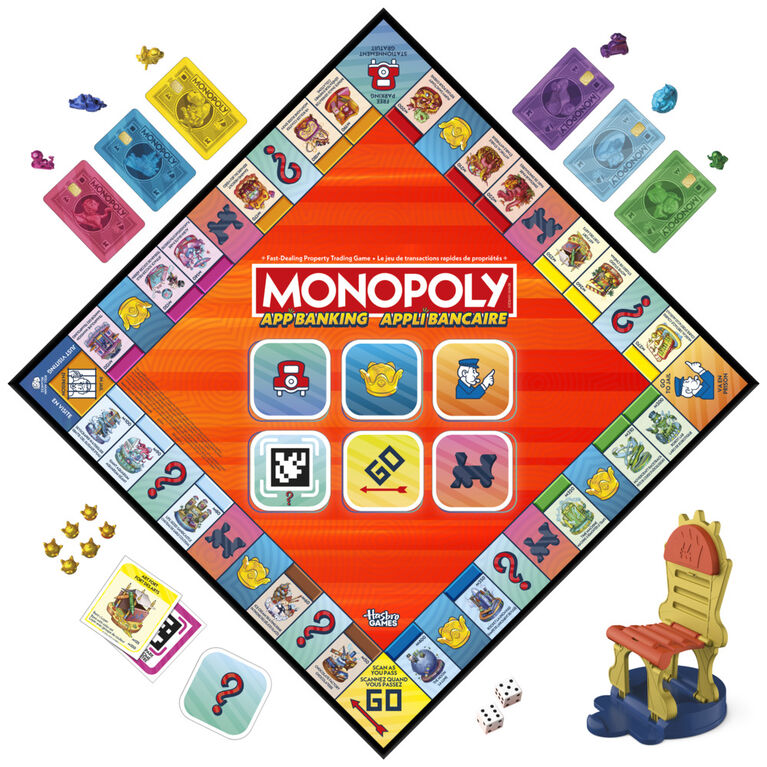 Monopoly Appli bancaire, jeu de plateau avec appli pour appareil intelligent, dès 8 ans