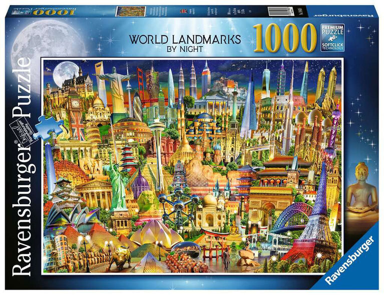 Ravensburger - World Landmarks at Night Puzzle 1000pc