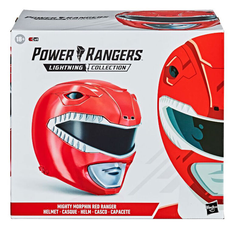 Power Rangers Lightning Collection - Mighty Morphin Red Ranger Premium Collector Helmet Full-Scale for Display - R Exclusive