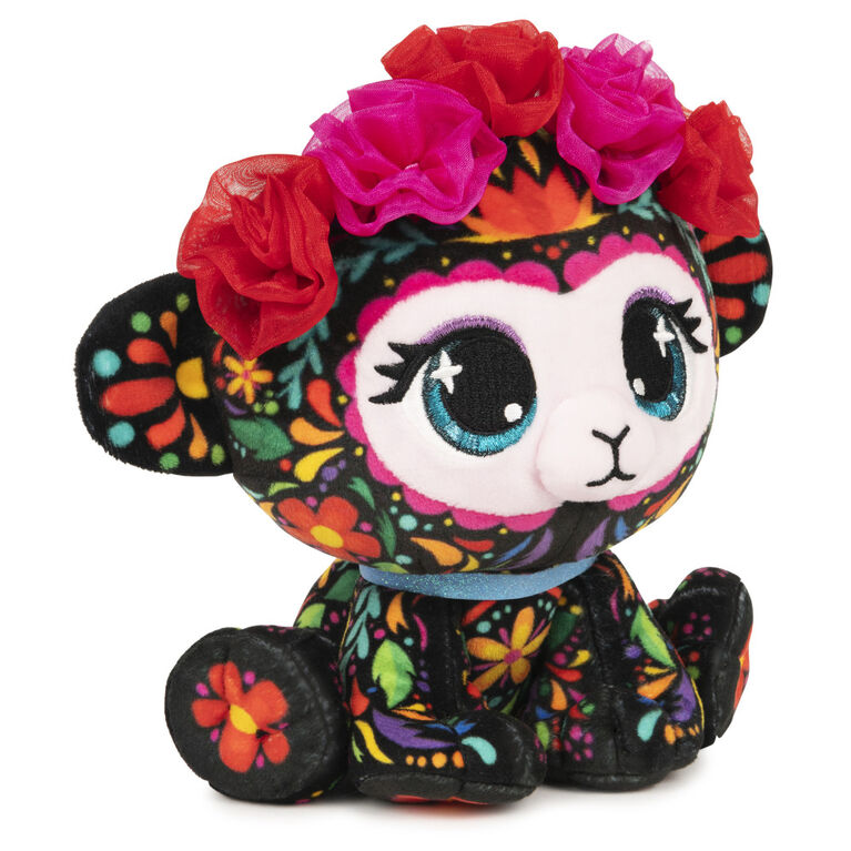 P.Lushes Designer Fashion Pets Sofia Lopez Monkey Premium Stuffed Animal, Black/Multicolor, 6"