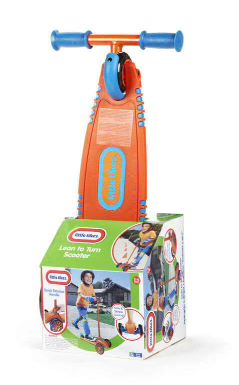 Little Tikes - Lean to Turn Scooter with Removable Handle - Orange/ Blue