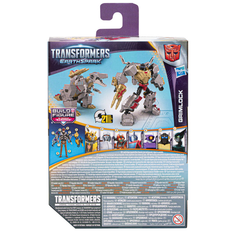 Transformers Toys EarthSpark Deluxe Class Grimlock, 5 Inch Action Figure, Robot Toys