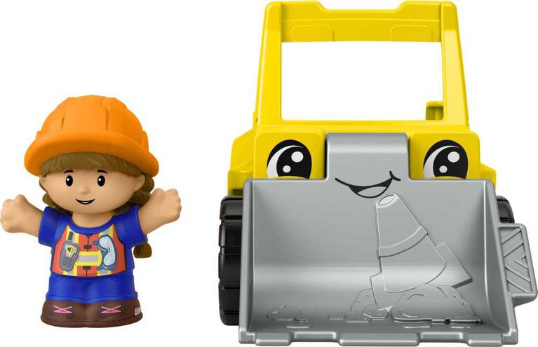 Fisher-Price Little People Bulldozer Construction Toy and Figure Set for Toddlers, 2 Pieces