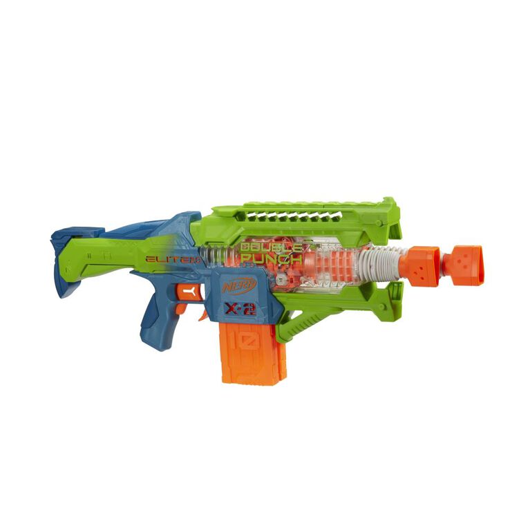 Nerf Elite 2.0 Double Punch Dart Blaster, 50 Nerf Elite Darts, 2x