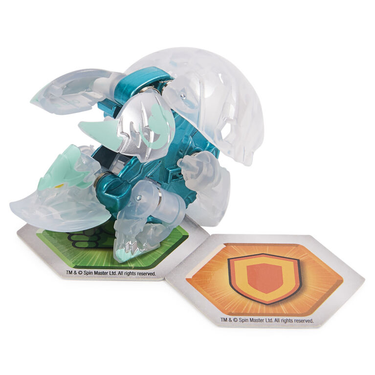 Bakugan Evolutions, Colossus (White), Platinum Series True Metal Bakugan, 2 BakuCores and Character Card