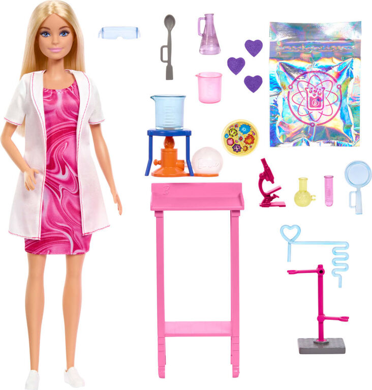 Barbie Scientist Doll and Accessories with Blonde Fashion Doll, Lab Table, & ColorChange Accessories