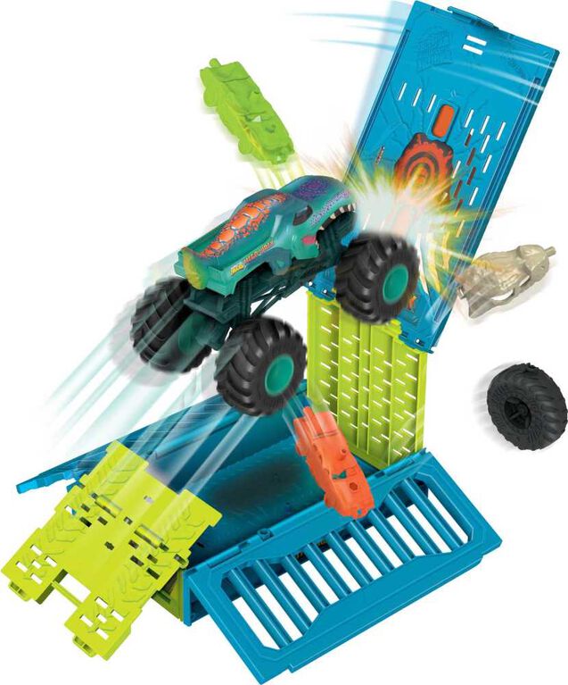 Hot Wheels Monster Trucks Échelle 1:24 Cage Démolition surdimensionnée Mega-Wrex