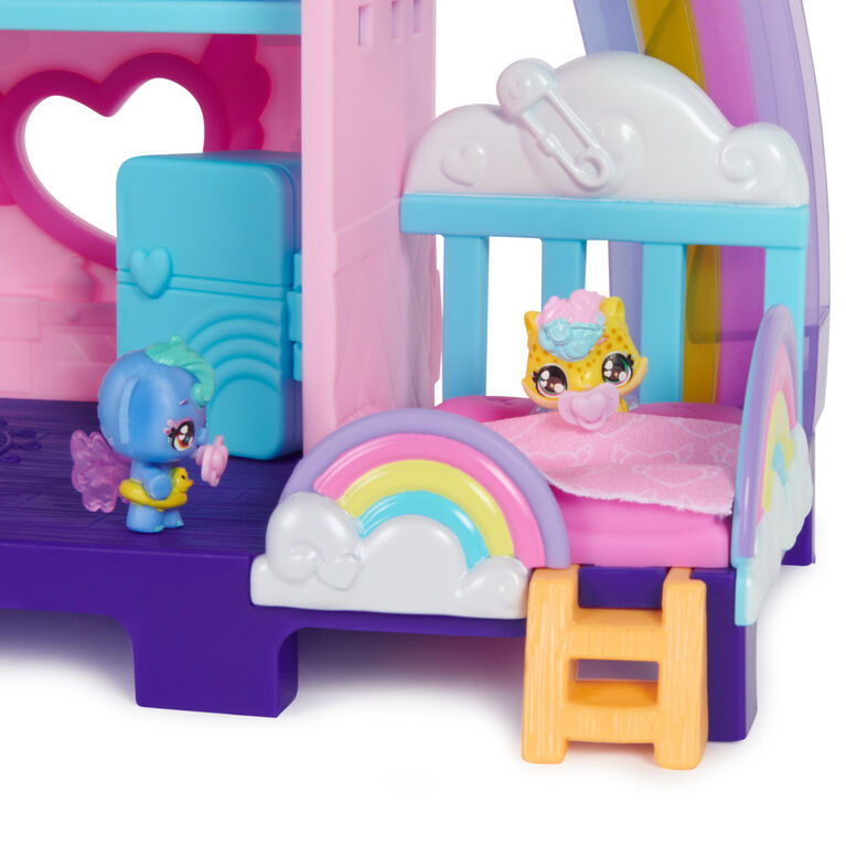 Hatchimals Alive, Hatchi-Nursery Playset avec 4 mini figurines dans des oeufs qui éclosent tout seuls, 13 accessoires