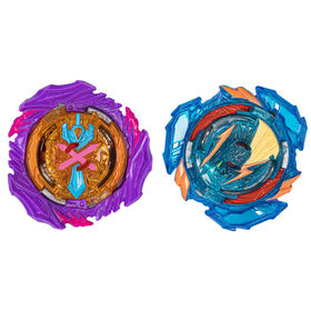 Beyblade Burst QuadStrike Ultimate Evo Valtryek V8 and Divine Xcalius X8 Spinning Top Dual Pack, Battling Game Top Toy