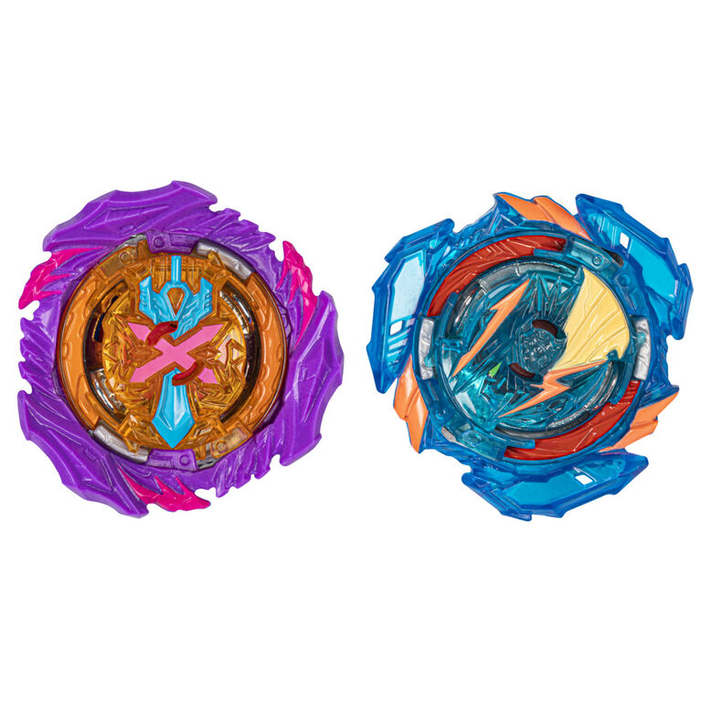 Beyblade Burst QuadStrike Ultimate Evo Valtryek V8 and Divine Xcalius X8 Spinning Top Dual Pack, Battling Game Top Toy