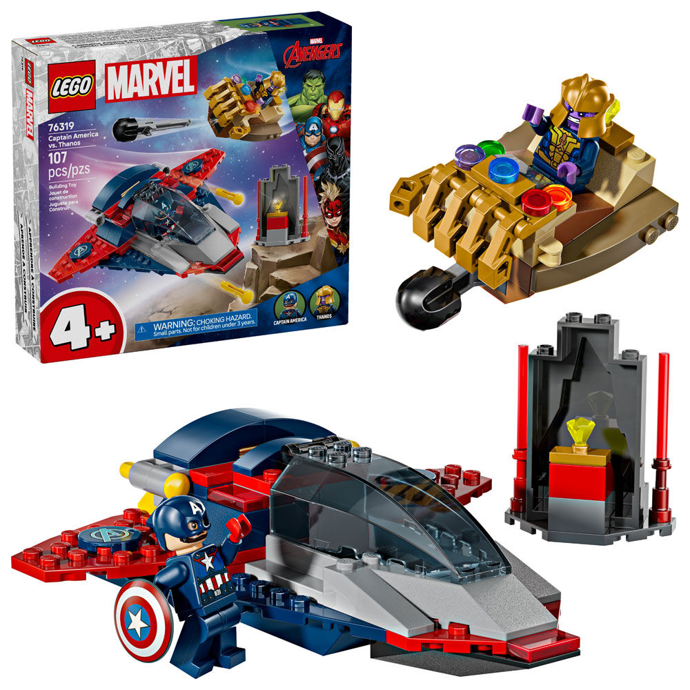 LEGO Marvel Captain America vs. Thanos Building Toy for Kids, Boys & Girls, Ages 4+ - 76319