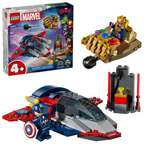 LEGO Marvel Capitaine America contre Thanos, Jouet de Construction de Superhéros avec Figurines 76319
